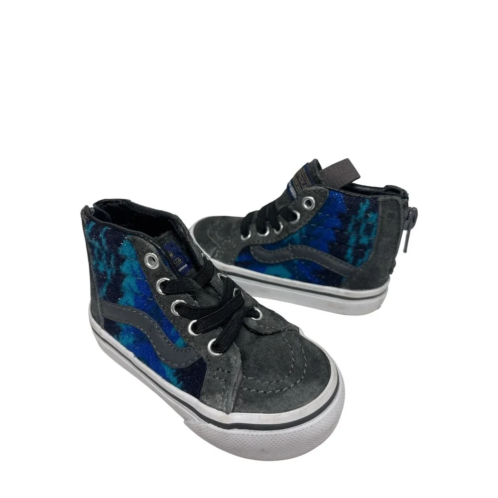 Vans Pendleton Blue Tribal SK8-Hi 3M Scotchgard Insulated Hi-Top Sneakers US 4.5